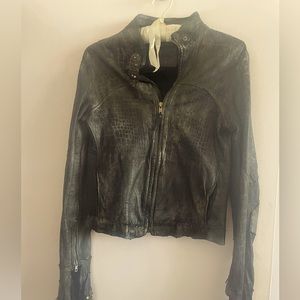 Lecuir Perdu embroidered leather jacket